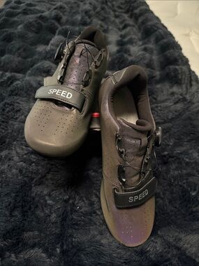 Peloton Black Cycling Shoes with Iridescent Accent
